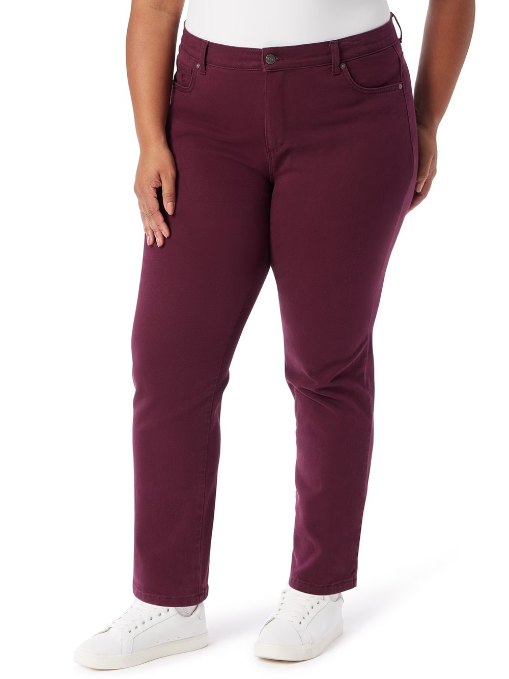 Gloria Vanderbilt Amanda Slim Stretch Jeans 24W Slim Leg Classic Rise Garnet NWT